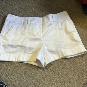 White cuffed shorts